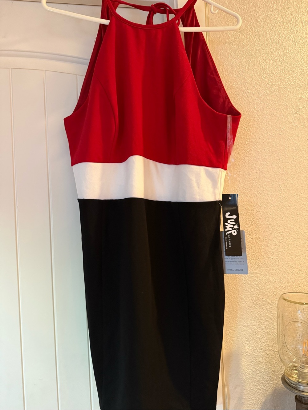 Strom Colorblock Halter Midi Dress
